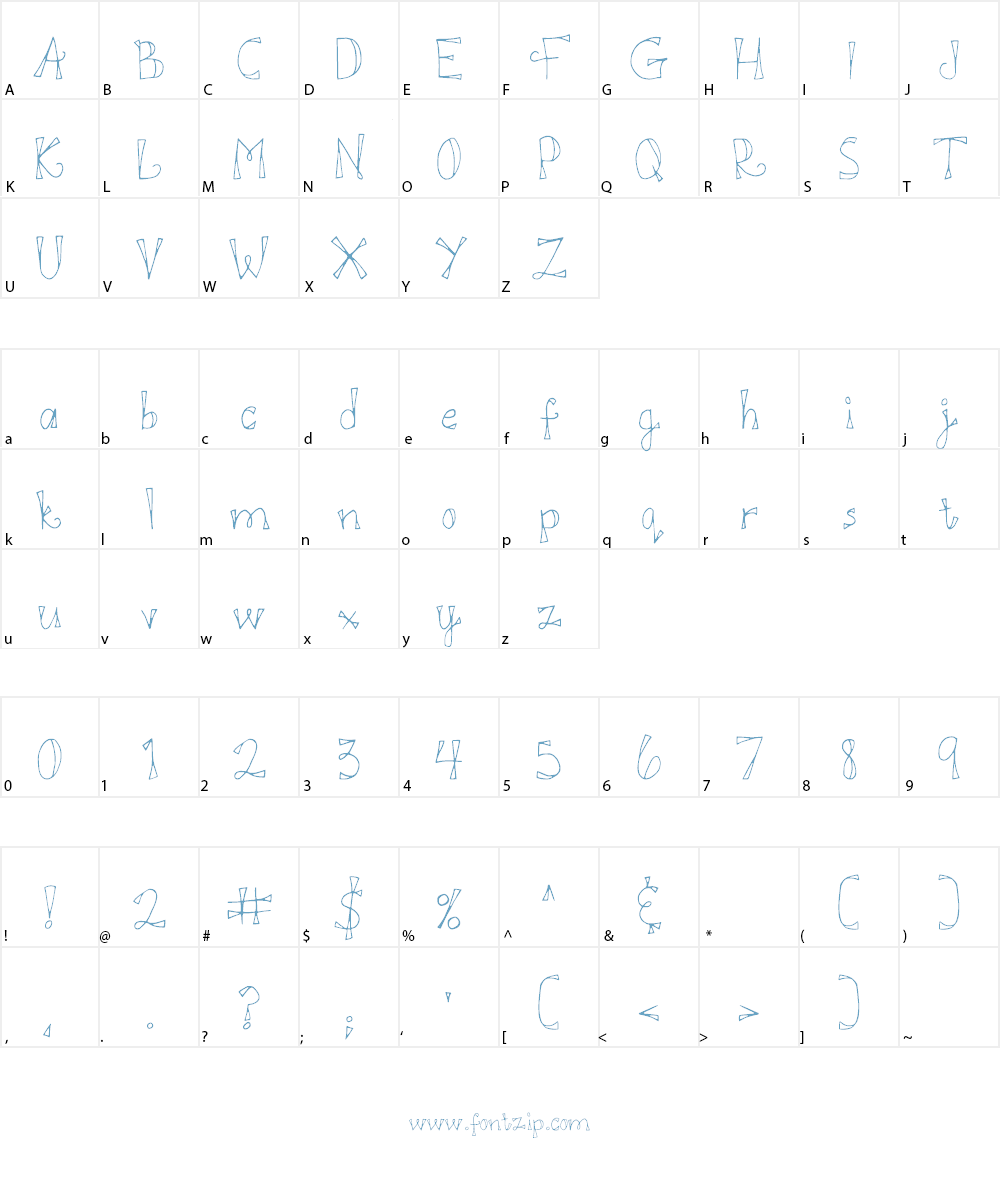 DJB DOODL E DOO Font Character